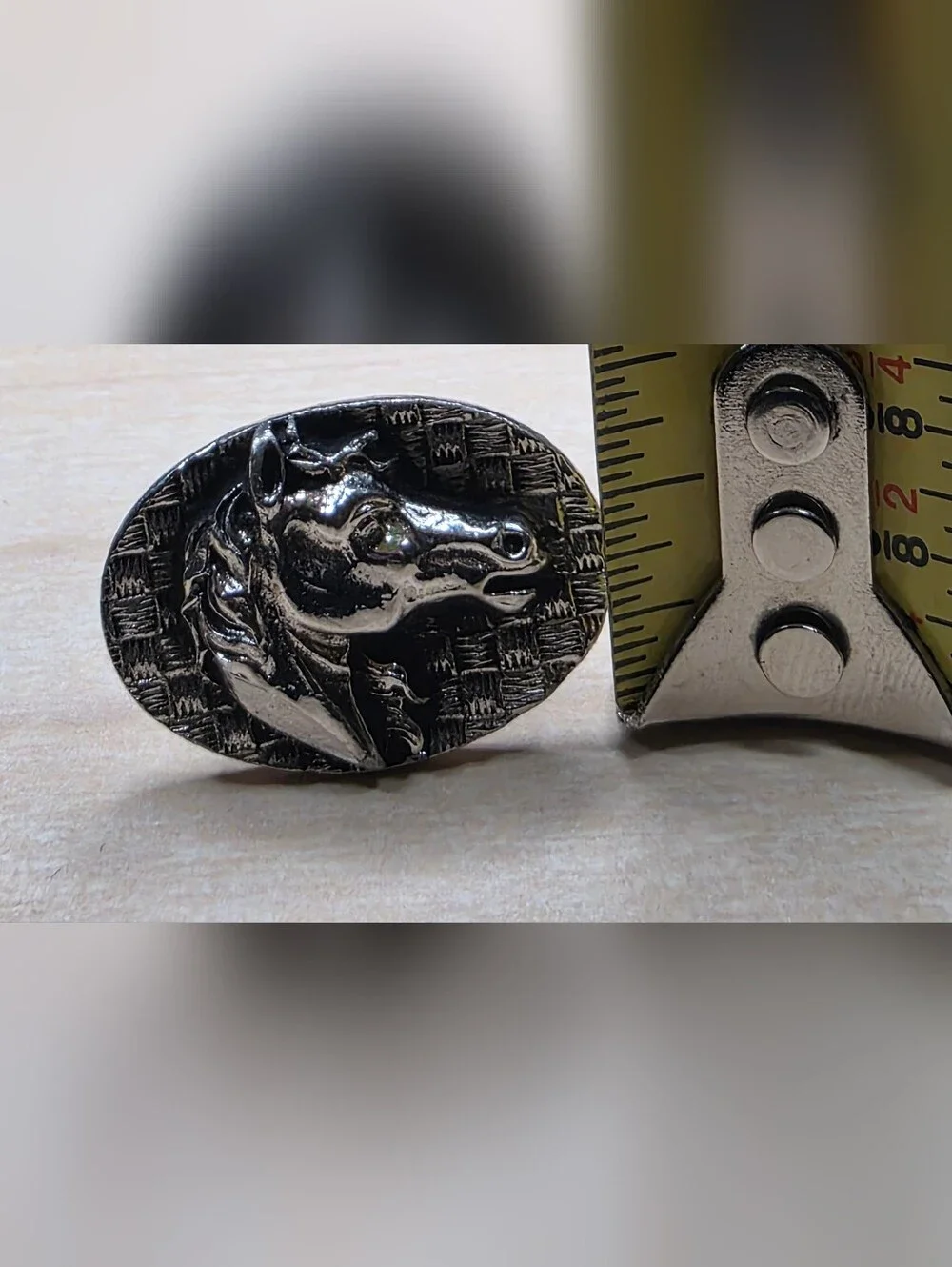 Oval Horse Head Cufflinks Western Equestrian Steampunk Silver-Tone